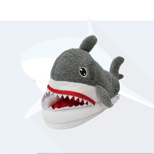 Title 5, Womens Bag Heel Plush Shark Slippers for ultim...