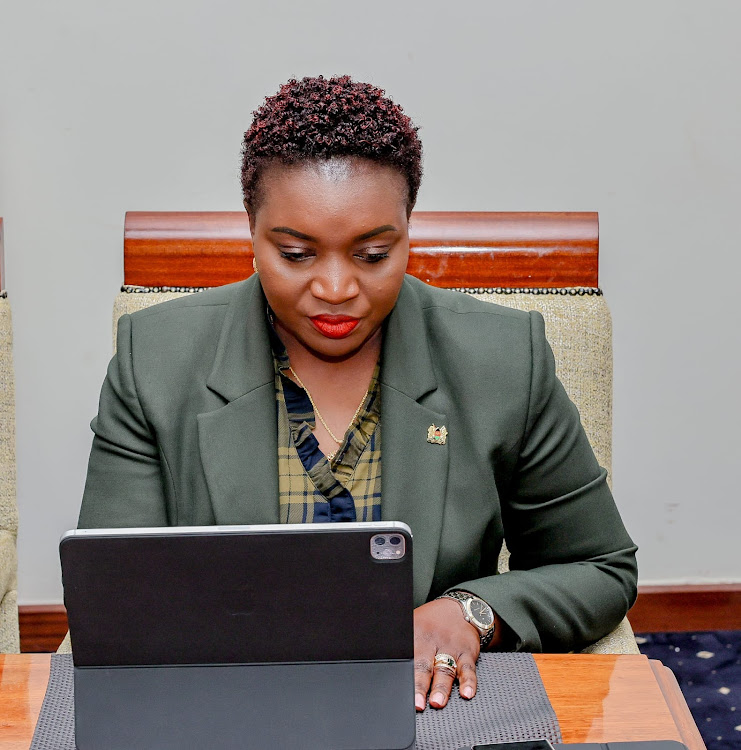 Health Cabinet Secretary Susan Nakhumicha during the joint cabinet committee meeting at DP Gachagua Karen residence on March 12, 2024.