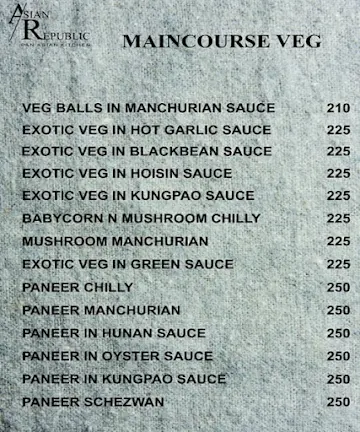 Asian Republic menu 