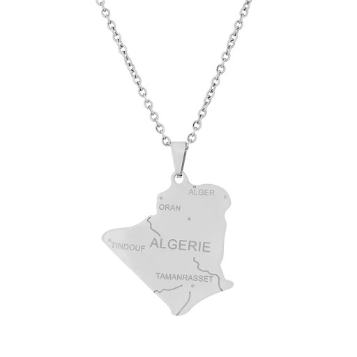 Title 5, Stainless Steel Algeria Map Pendant Ethnic Styl...