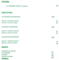 Nawab Biryani menu 1