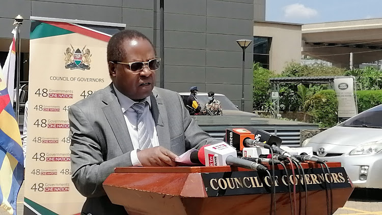 Council of Governors chairperson Martin Wambora at CoG headquarters in Westlands, Nairobi on January 5, 2021/ CHARLENE MALWA