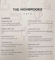 The Highbrooks Cafe menu 3