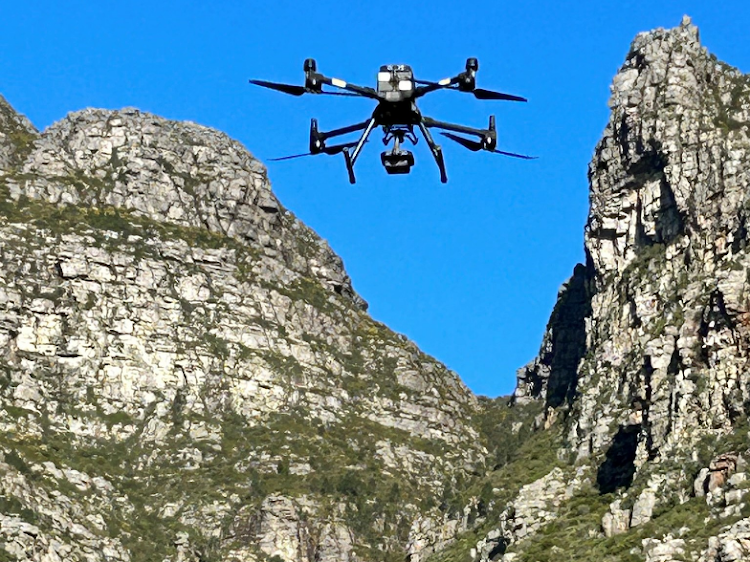 The drone was able to locate the lost hikers within 10 minutes on Table Mountain.