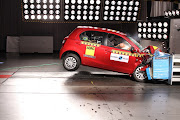 The Toyota Etios during the crash test.