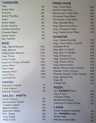 Vanity Restaurant menu 2