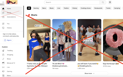 Shortstop - Hide and Disable Youtube Shorts