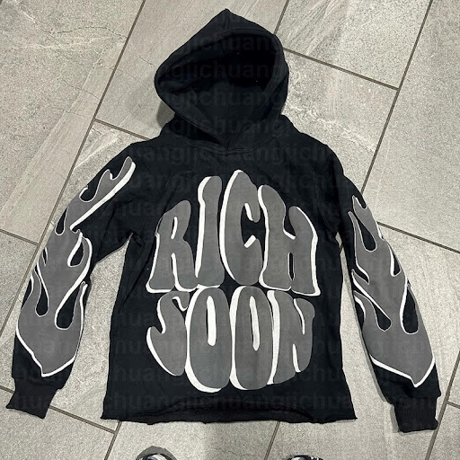 Title 9, Winter Letters Puff Print Loose Hip Hop Streetw...