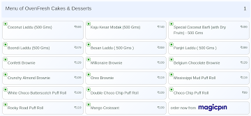 OvenFresh Cakes & Desserts menu 