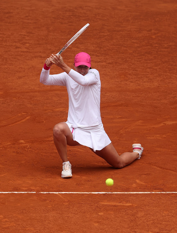 Poland’s Iga Swiatek in action against Madison Keys of the US during their Women’s Singles semifinal match in the Madrid Open at La Caja Magica in Madrid, Spain.