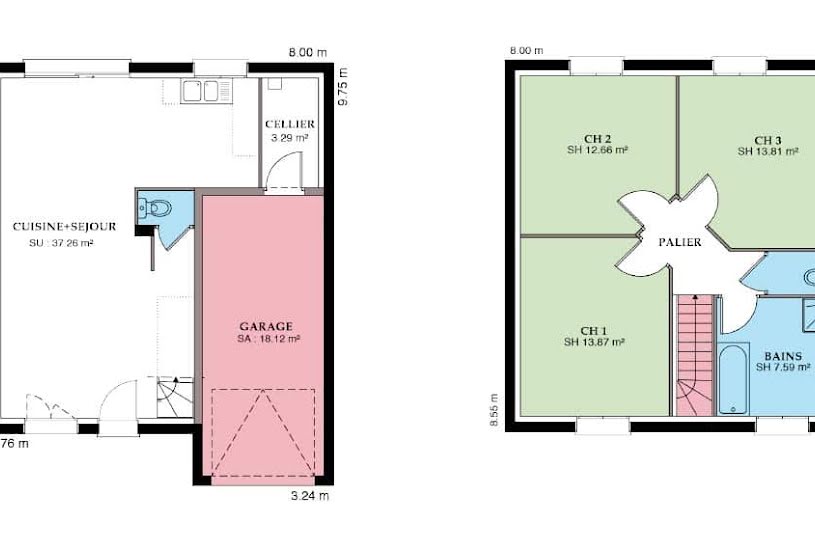  Vente Terrain + Maison - Terrain : 460m² - Maison : 79m² à Bourg-et-Comin (02160) 