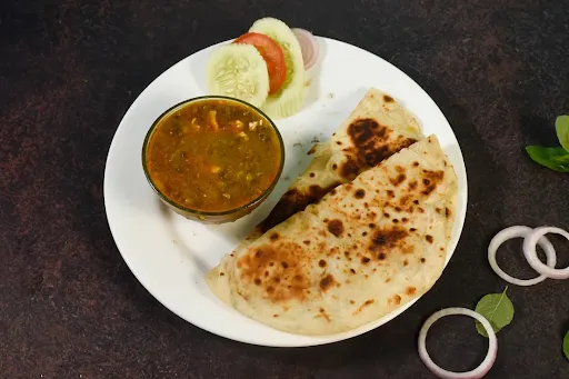 4 Paratha With Plain Tadka [300 Ml] And Salad