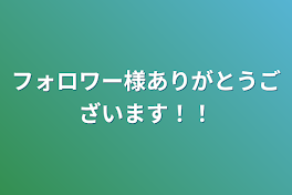 フォロワー様ありがとうございます！！