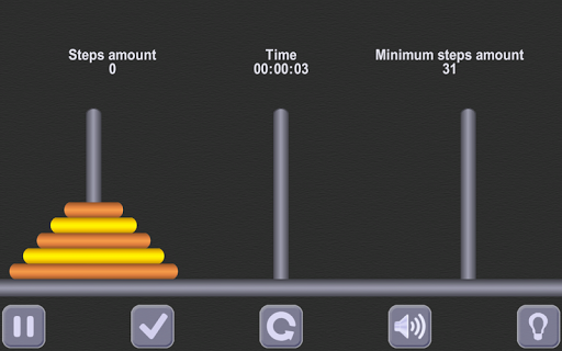 漢諾塔。古老的數學謎題 tower of Hanoi