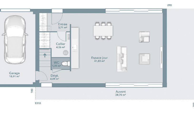  Vente Terrain + Maison - Terrain : 1 000m² - Maison : 120m² à Lévignac (31530) 