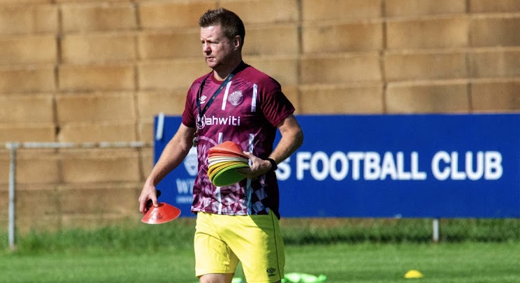 Moroka Swallows Coach Dylan Kerr took charge of his first training session at the club yesterday.