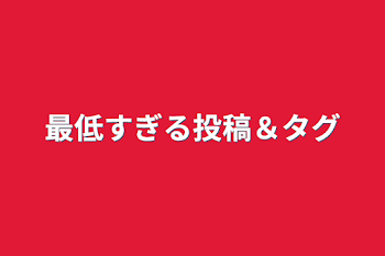 最低すぎる投稿＆タグ