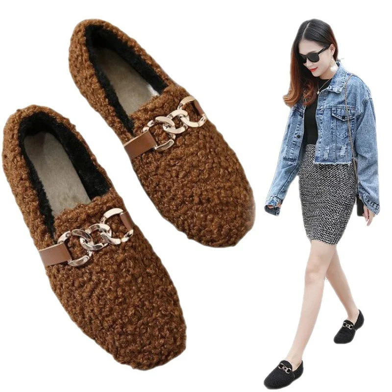 Scarpe da pedalata da donna con caldo velluto e cotone. Abbigliamento esterno caldo e confortevole, perfetto per l'inverno.
