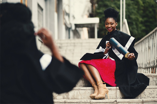 A female graduate. File picture