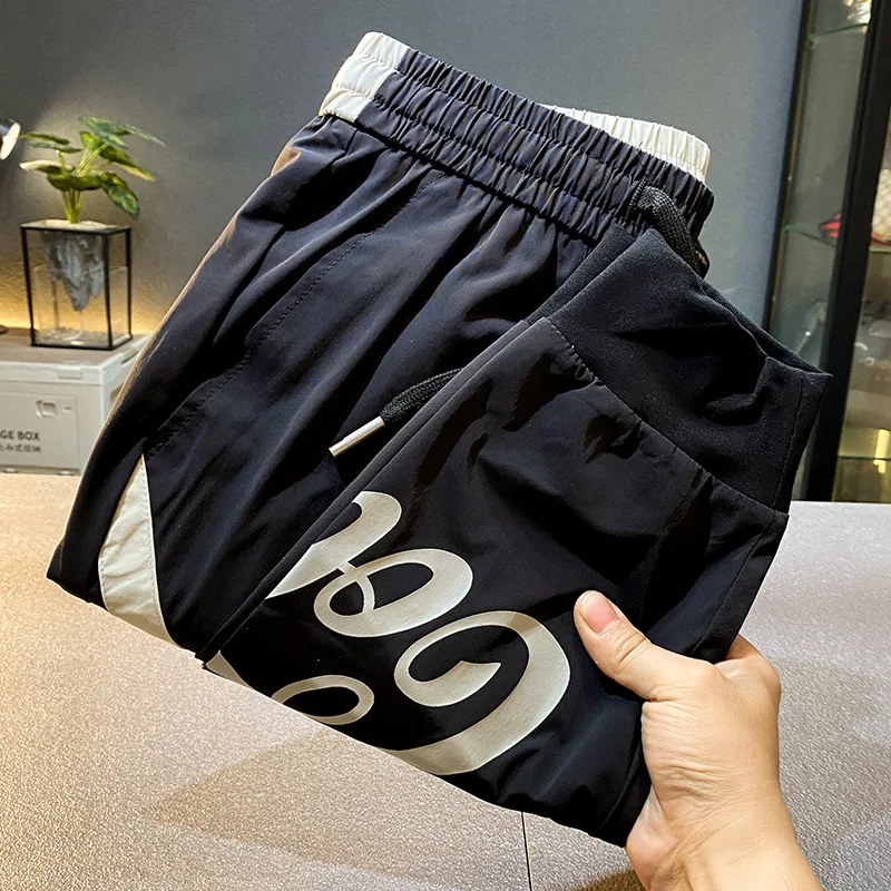 Calças Tobillo Curtas Masculinas de Seda Gelo Ultra Finas Confortáveis e Frescas. Ideal para o Verão. Design Moderno e Respirável