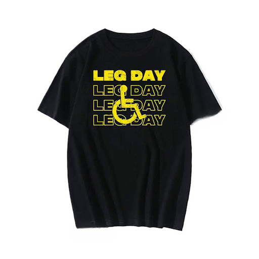 Title 3, Novelty Leg Day Graphic Printed Bodybuilder T-s...