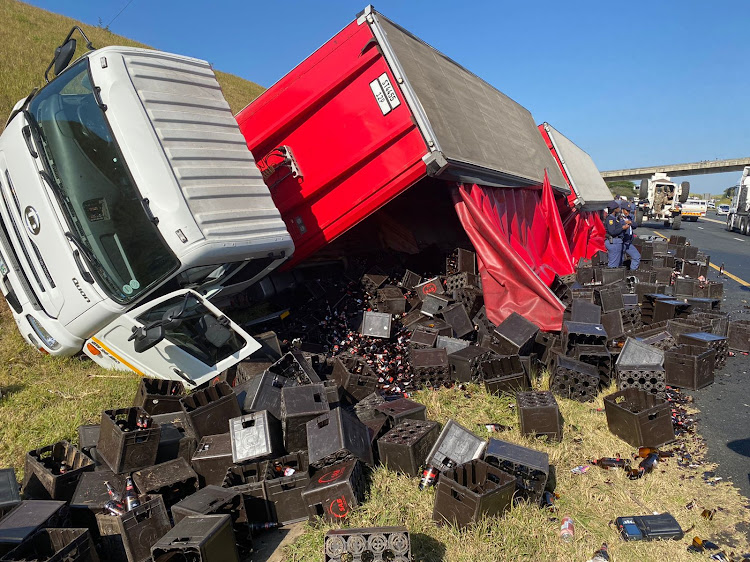 Three people were killed when a vehicle overtook several cars on the N2 between Stanger and Zinkwazi and crashed into a beer truck on August 7 2021.