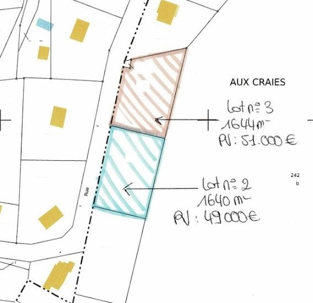 Vente terrain  1640 m² à Montagney (70140), 43 000 €