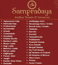 Sampradaya menu 1