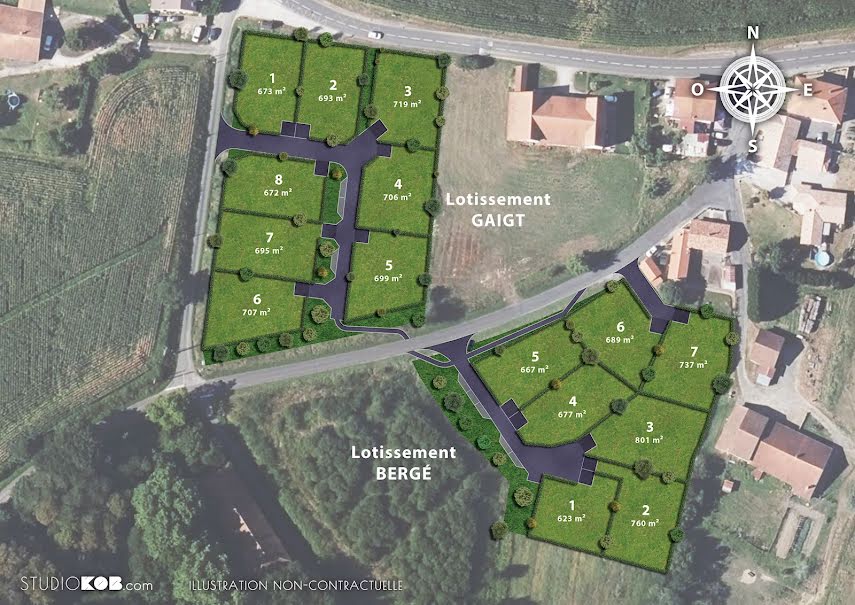 Vente terrain  667 m² à Rivière-Saas-et-Gourby (40180), 102 000 €