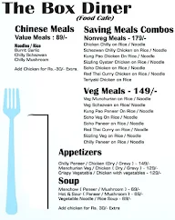 The Box Diner menu 1