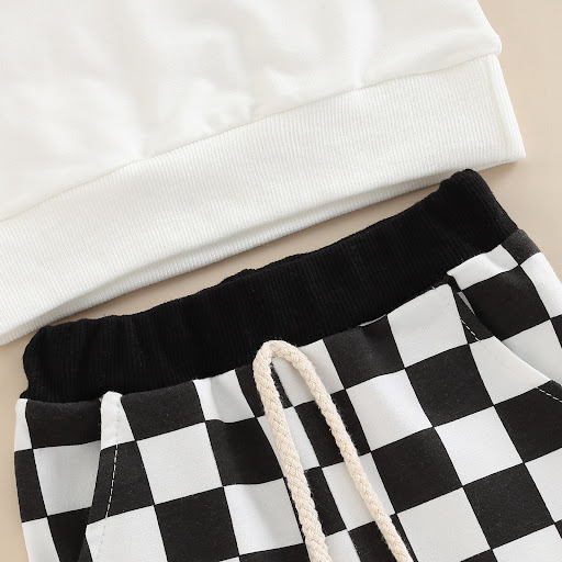 Title 5, Childrens Casual Sweater Suit Checkerboard Lon...