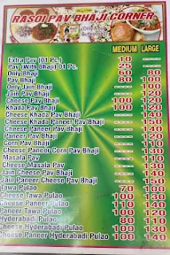 Rasoi Pav Bhaji Corner menu 1