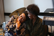 Jazz great Sibongile Khumalo, left, with Talie Monin on August 3 2018 at a rehearsal for the iMbokodo Jazz Festival in Durban.
