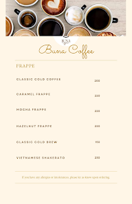 Buna Coffee menu 1