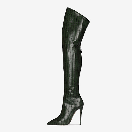 Title 3, Yellow Back Zipper Fashion Stiletto Heel Over T...