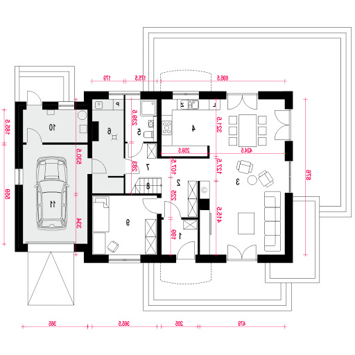 Dom Dla Ciebie 10 z garażem 1-st. A - Rzut parteru