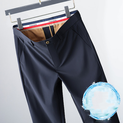 Title 5, Mens High Elastic Casual Ice Silk Straight Pan...