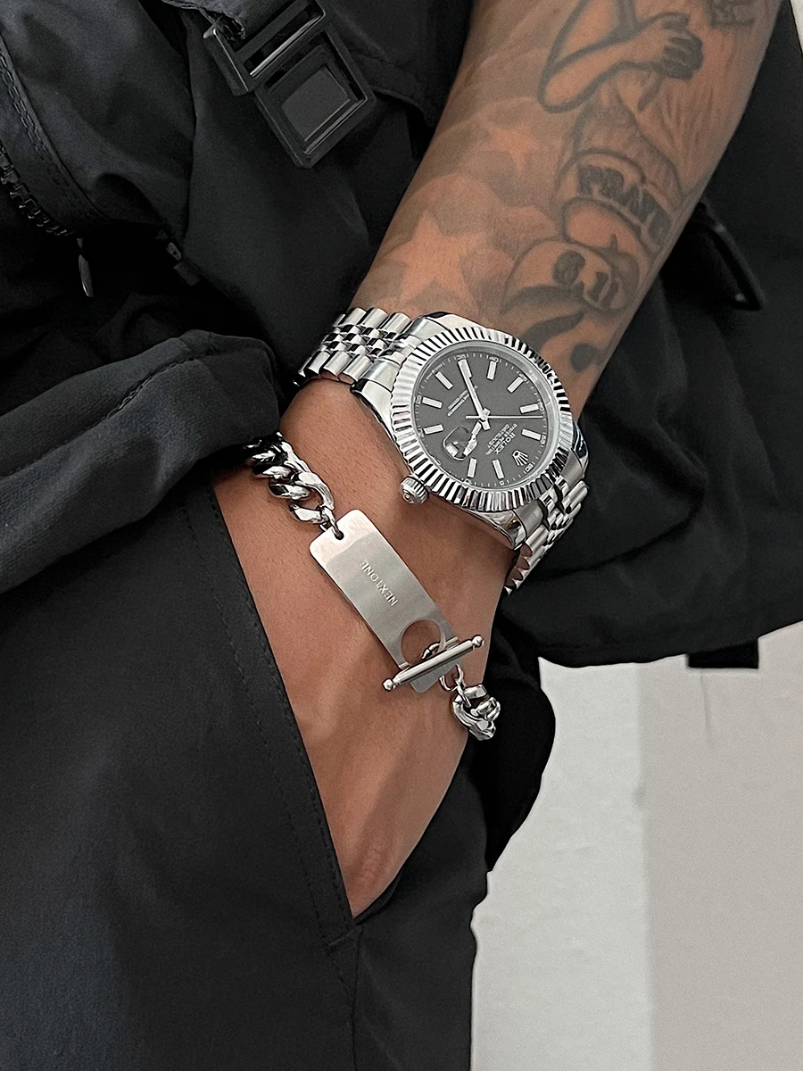 Title 3, Bracelet de mode cubain Billboard en métal, un ...