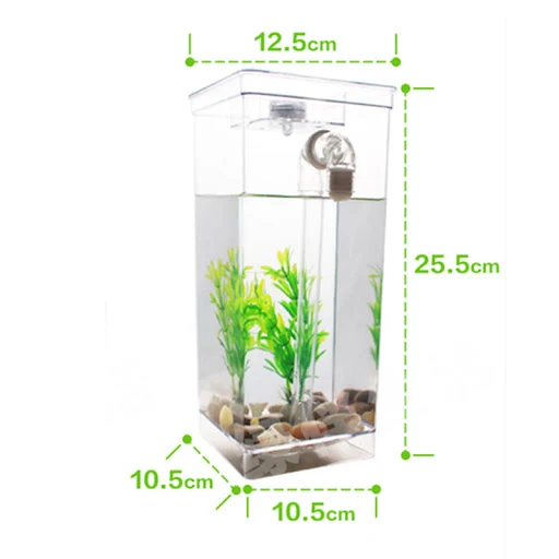 Self Cleaning Aquarium Fish Bowl With LED Light Aquarium Mini Ecological Betta Fish Tank Incubator Bowl Kid Gift
