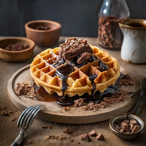 Dark Chocolate Brownie Waffle