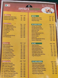 Amyra's Kitchen menu 1