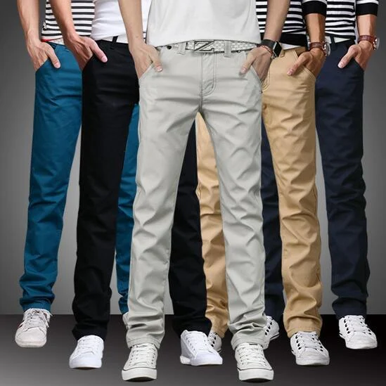 Pantalones Rectos Juveniles Estilo Coreano Slim para Hombre Color Sólido Ropa de Estudiante Ajuste Perfecto y Moderno