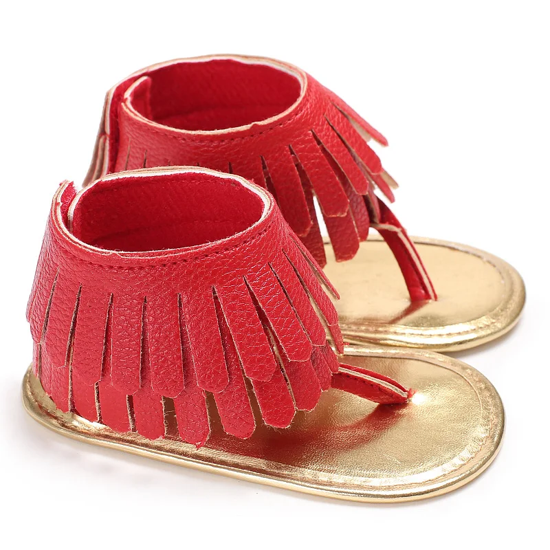 Baby Girl Toddler Shoes Multicolor Tassel Soft Sole Flip-flop Sandals, Comfortable & Stylish Footwear for Little Girls, 