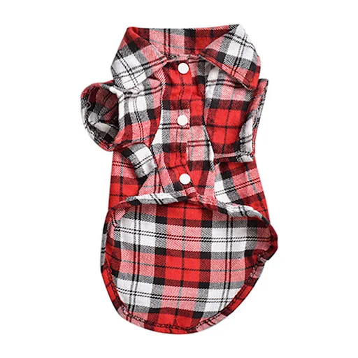 Small Dog/Cat Clothes Plaid Shirt Lapel Coat Jacket Clothes Tops Dog Accessories Clothes for Small Dogs Dog Shirts Briti