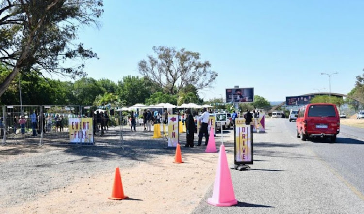 The pop-up drive-through bar on William Nicol Drive in Bryanston, Johannesburg.