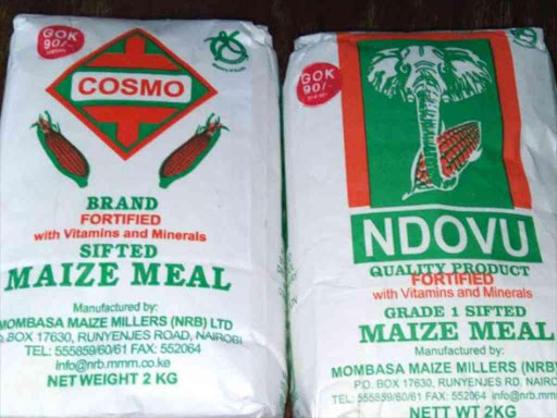 Some of the government branded packets of maize flour. /COURTESY