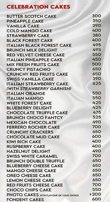 Brunch Italino menu 