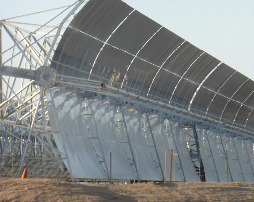 Parabolic trough at Harper Lake in California. File photo.