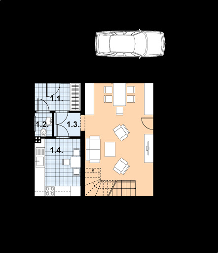 L-39 szkielet drewniany - Rzut parteru