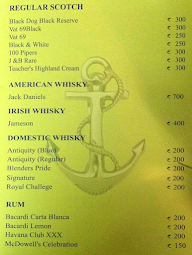 The Anchorage Bar - The Floatel Hotel menu 4